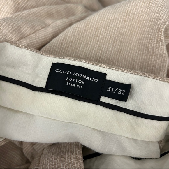 ❤️ Club Monaco Men's Beige Linen Blend Chinos Size 31x32 - Picture 4 of 9